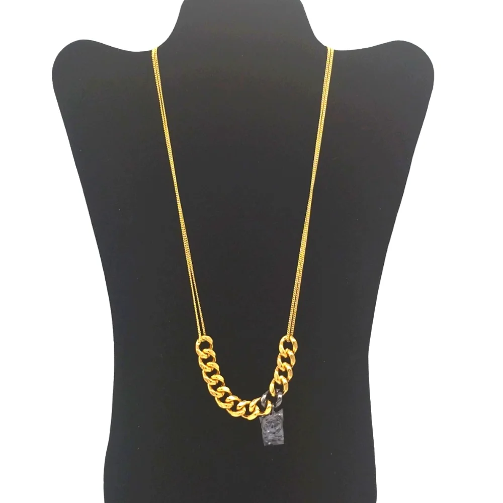 Vintage Alexander McQueen 18K Gold Plated Cuban Link Chain Necklace - Picture 4 of 5